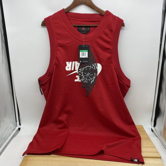 NEW XXL Nike Air Jordan Jumpman Classic Wings Mesh Jersey Red BQ8479-687 - Picture 3 of 9